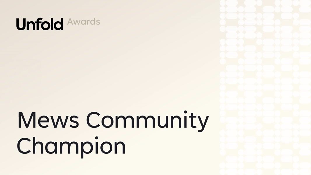 Unfold Awards: Mews Community Champion - Mick Vazquez, YHA